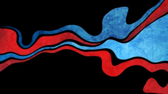 蓝色红色垃圾液体波抽象运动背景
