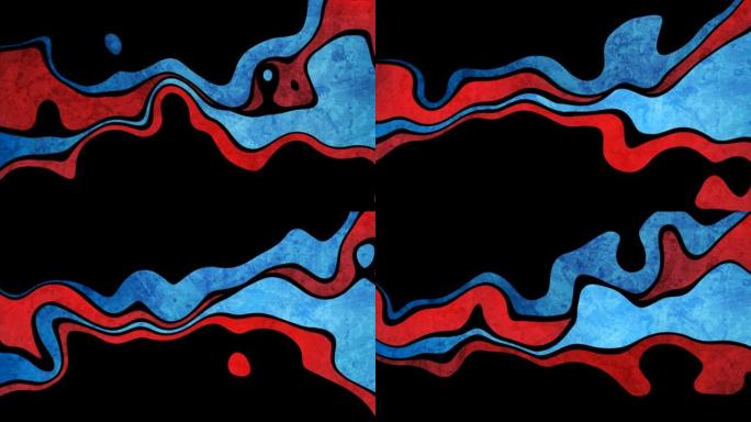 蓝色红色垃圾液体波抽象运动背景