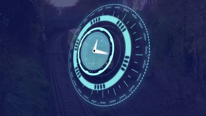 时钟在火车上快速移动的动画
