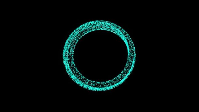 抽象技术蓝色圆圈背景由动画线和点、粒子制成。混合模式