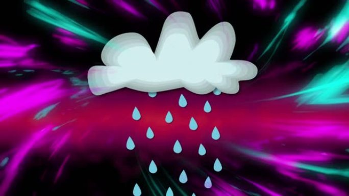 紫色背景上有雨的云动画