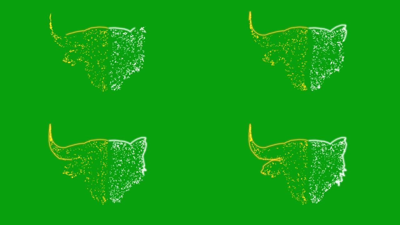 闪亮的公牛和熊绿色屏幕运动图形