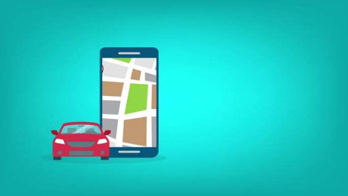 移动GPS导航，旅行和旅游概念。手机和汽车GPS坐标上的地图。城市道路和街道在智能手机导航上搜索。