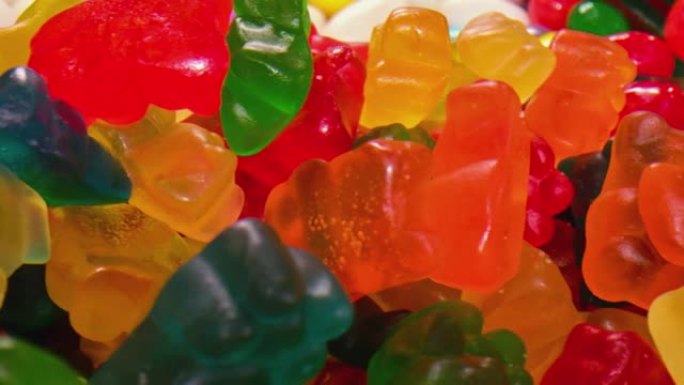 一堆软糖熊糖果彩色糖果软糖