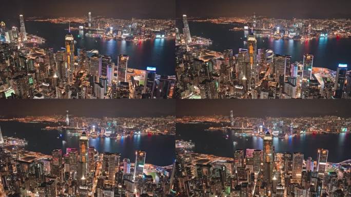 4K正版-航拍香港半岛璀璨夜景02