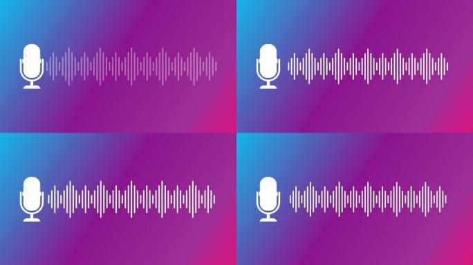 播客。播客声音音频波动画
