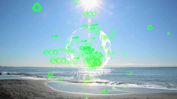 生态理念与环境、可持续能源发展。可持续资源概念。海洋。