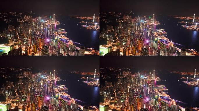 4K正版-航拍香港半岛城市夜景04