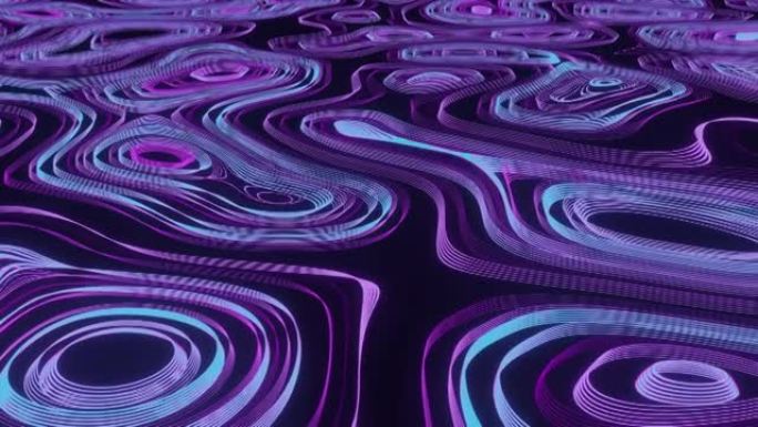 多个紫色形状移动的动画