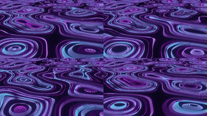 多个紫色形状移动的动画