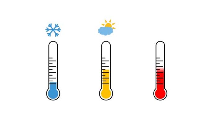 动画集温度计图标符号冷热温度
