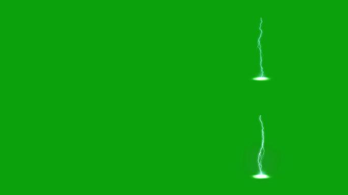 绿色屏幕背景的闪电运动图形