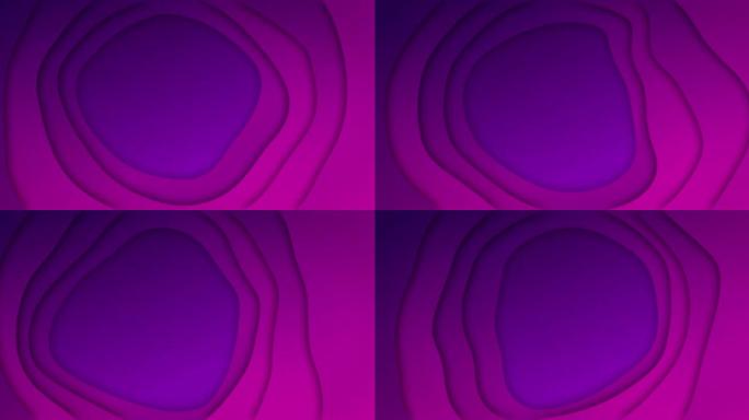 旋转紫色有机形态在紫色背景上移动的动画
