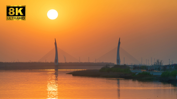 南通长江风光如皋长江大桥唯美日落延时