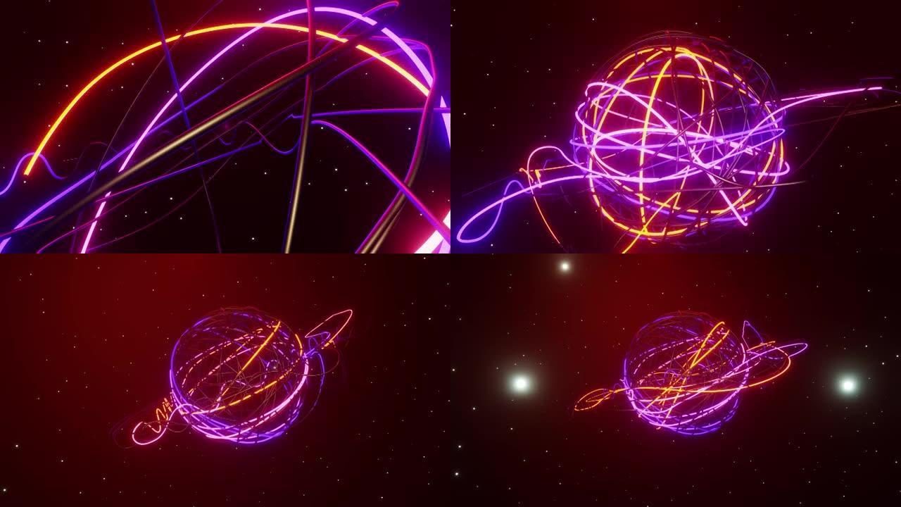 黑暗空间VJ表演中霓虹行星自转的新面貌