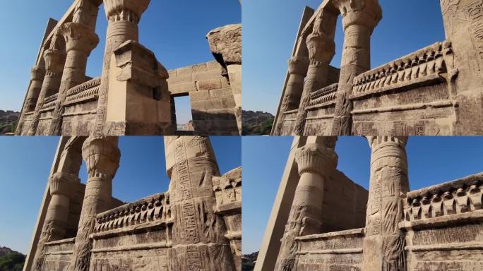菲莱神庙建筑群。伊希斯神庙。菲莱，阿吉基亚岛，阿斯旺，埃及