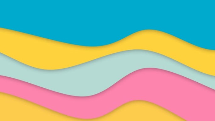 彩色海浪形状抽象夏季背景的简单动画