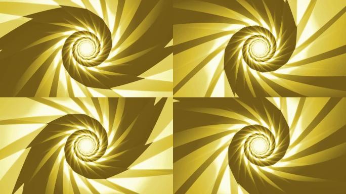 黄色螺旋隧道环形催眠漩涡动画背景