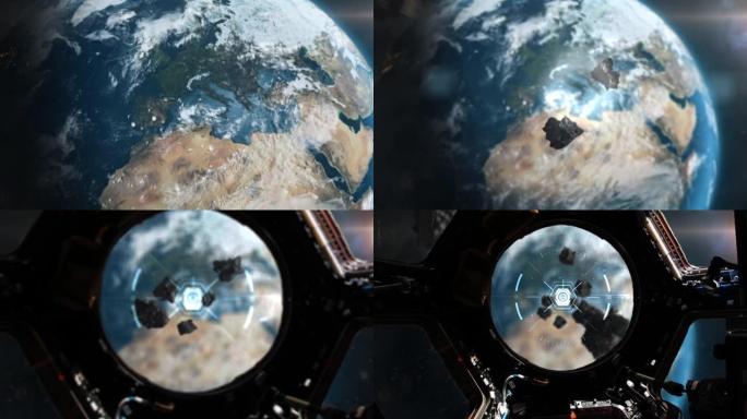 从太空iss coppola拍摄到地球飞行的小行星