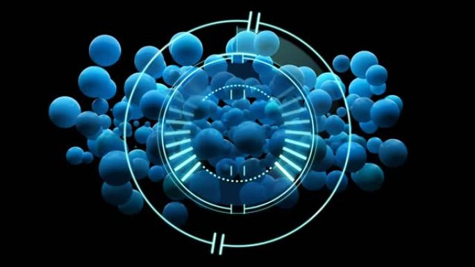 蓝球扫描范围动画物联网全覆盖蓝色球形扫描
