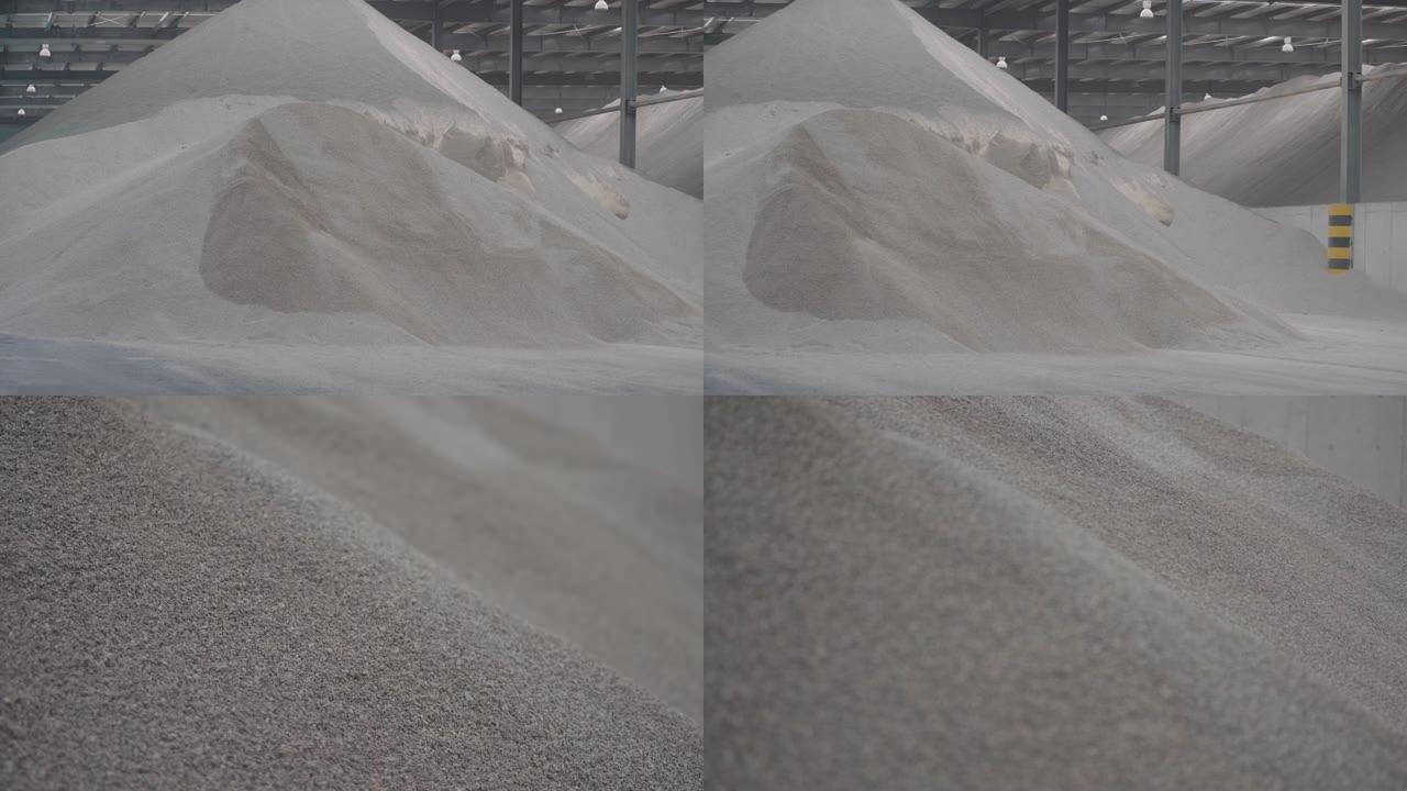 生产企业的砂石原料车间。