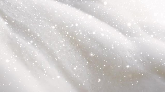 圣诞假期背景，雪和白色蓬松毛皮纹理