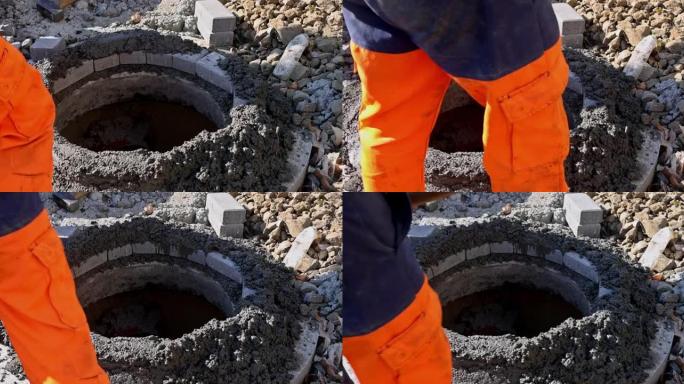 污水处理系统的建设在化粪池上安装下水道人孔