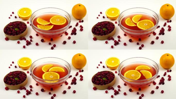 蔓越莓和橙子作为成分，不含酒精。