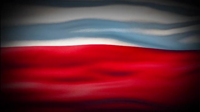 动画波兰国旗挥舞着无缝循环。波兰国旗在风中飘扬。波兰现实的4k国旗特写。