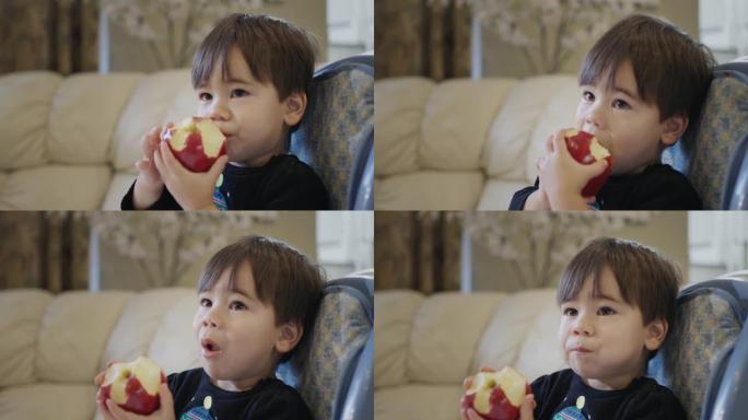 两岁小孩吃大红苹果