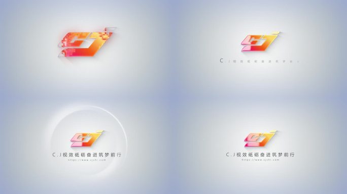 白色干净简洁描边马赛克出logo