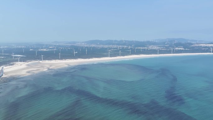 【4K】平潭岛海景风力发电海上巨人