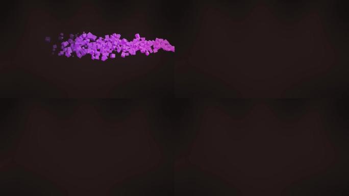 黑色背景上移动几何形状紫色轨迹的动画