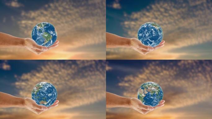 手握地球，生态地球日。
