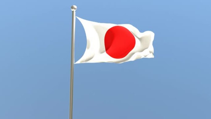 旗杆上的日本国旗。