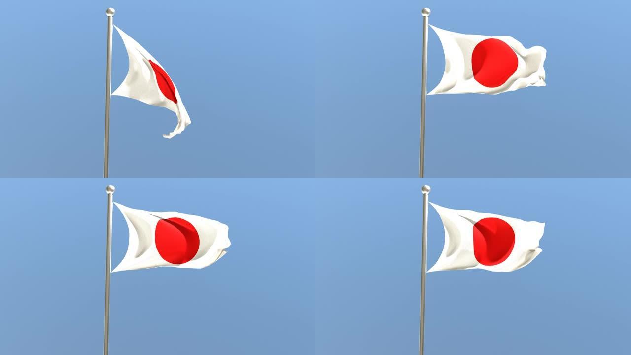 旗杆上的日本国旗。