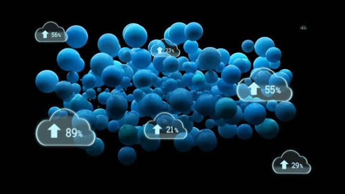 蓝色球上越来越多的云动画