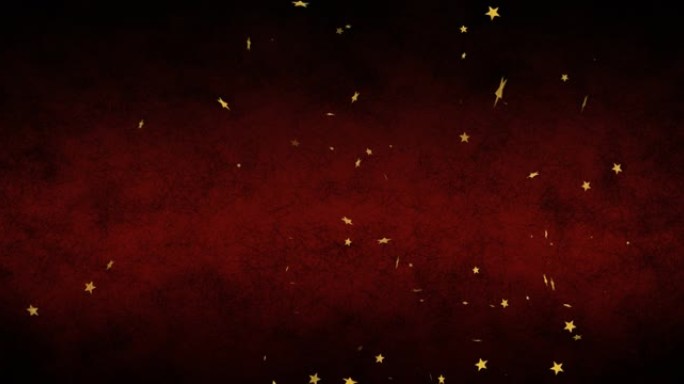 多星漂浮在红色背景上的动画