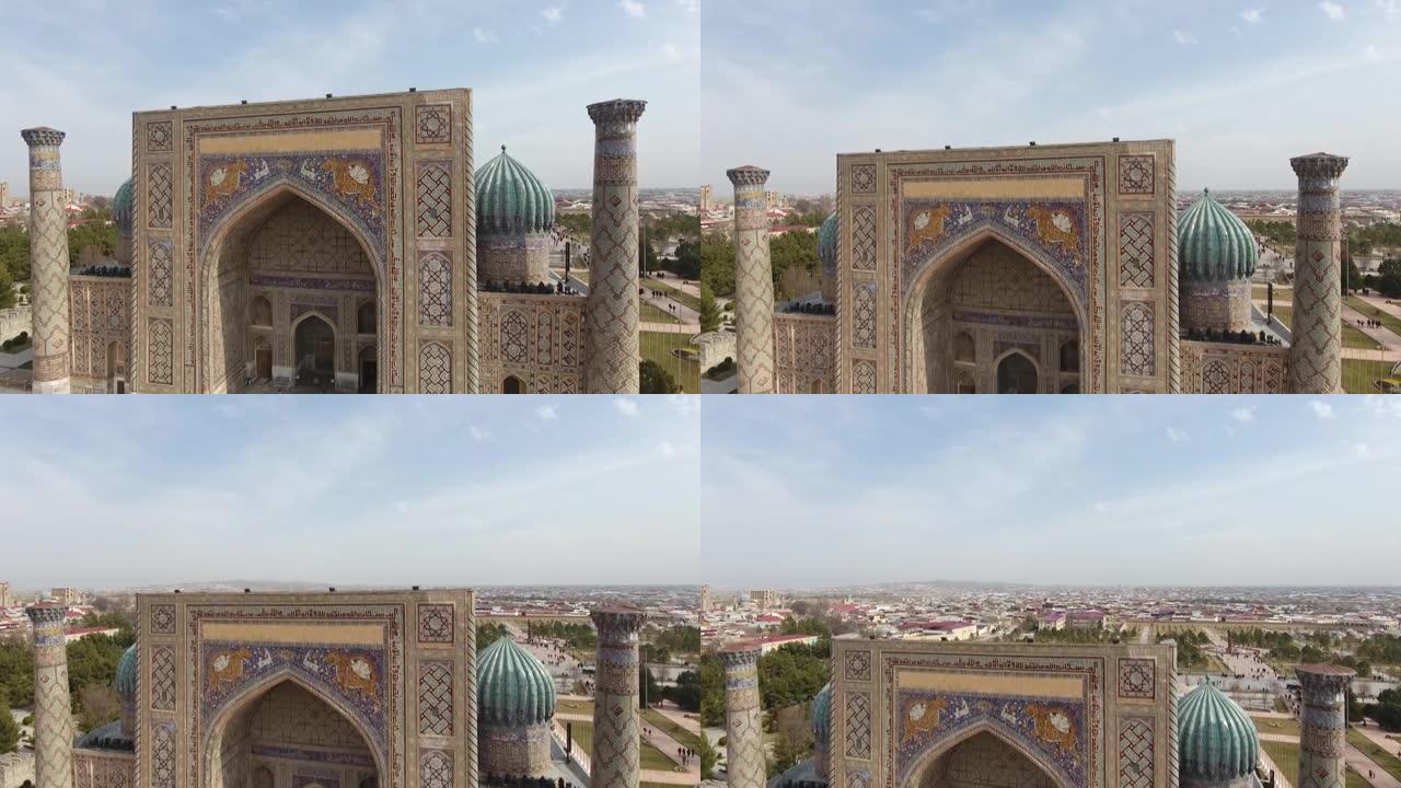 撒马尔罕无人机镜头历史Registan广场