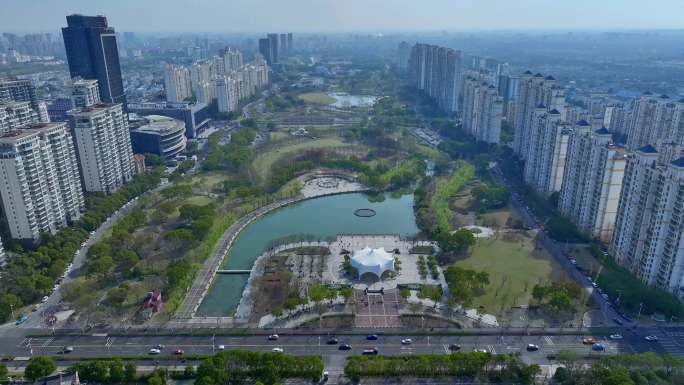 上海松江新城 华亭湖与中央绿地