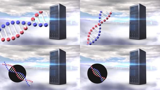 dna链的动画，云上的数据处理和服务器