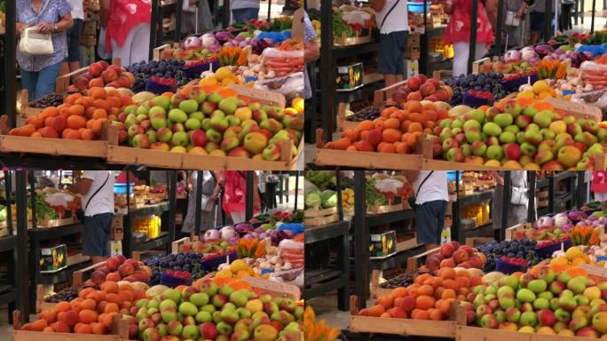 市场摊位上出售的新鲜蔬菜