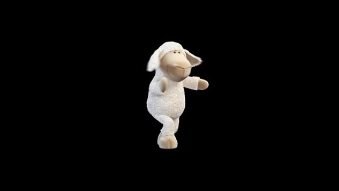 白色卡通羔羊跳舞很漂亮