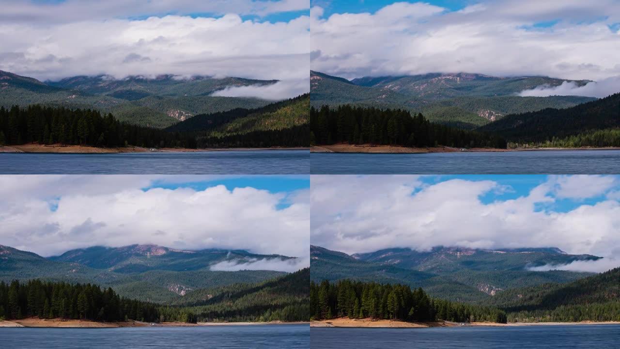 时间流逝 -- 锡斯基尤湖和山沙斯塔上空美丽的云层