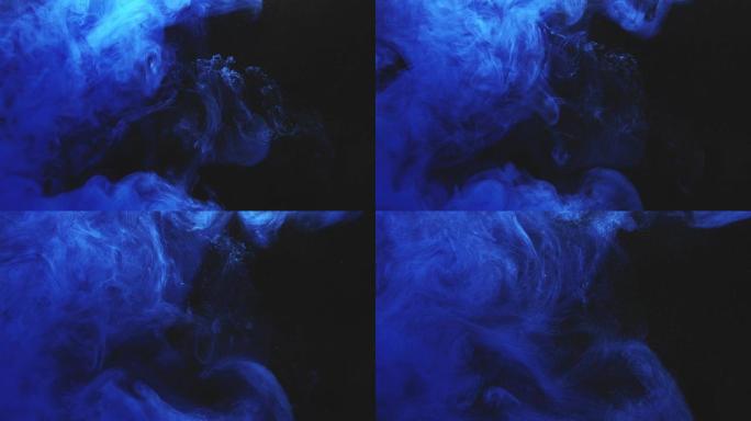 彩色烟流过渡效果蓝色蒸气粉尘