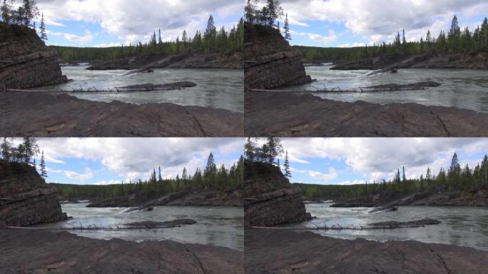 斯塔克角形基岩在加拿大北部形成河流急流
