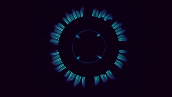 燃气灶燃烧器燃气蓝色火焰俯视图