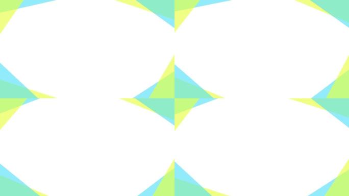 蓝色和黄色简单几何框架背景 (无缝循环)