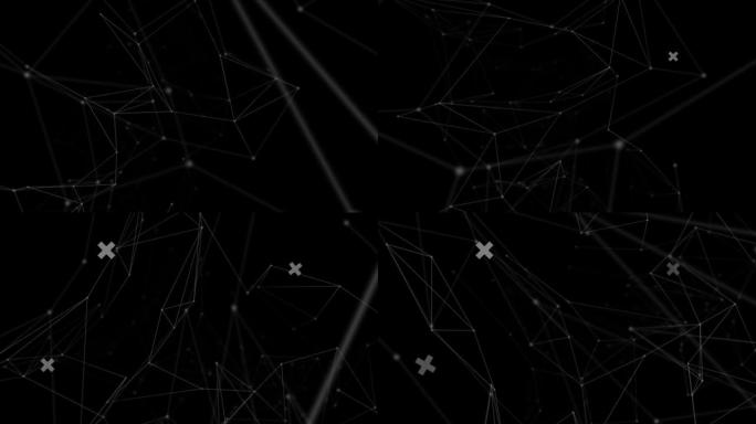 黑色背景上的星座和数字形状的动画