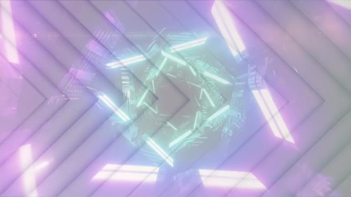 数字隧道上的白色三角形动画